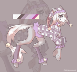 Size: 1600x1500 | Tagged: safe, artist:pryanech, imported from derpibooru, oc, oc only, earth pony, pony, adoptable, hat, jester hat, solo
