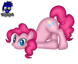 Size: 3519x2884 | Tagged: safe, artist:damlanil, imported from derpibooru, pinkie pie, earth pony, pony, female, grin, looking at you, mare, show accurate, simple background, smiling, solo, transparent background, vector