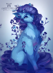 Size: 1600x2213 | Tagged: safe, artist:sweetlynight, imported from derpibooru, pony, unicorn, chest fluff, female, flower, g5, mare, misty brightdawn, solo