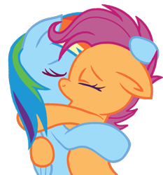 Size: 1095x1173 | Tagged: safe, artist:taeko, derpibooru exclusive, imported from derpibooru, rainbow dash, scootaloo, pegasus, pony, 2022, base used, colored, duo, eyes closed, female, flat colors, floppy ears, folded wings, holding each other, hoof on head, kiss on the lips, kissing, lesbian, mare, older, older scootaloo, scootadash, shipping, simple background, transparent background, wings