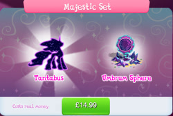 Size: 1274x858 | Tagged: safe, imported from derpibooru, king sombra, tantabus, umbrum, bundle, costs real money, english, gameloft, numbers, official, sale, solo, solo focus, text