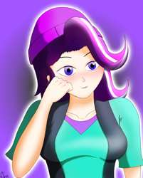 Size: 2368x2951 | Tagged: safe, artist:film77asq, imported from derpibooru, starlight glimmer, human, equestria girls, blushing, human coloration, solo