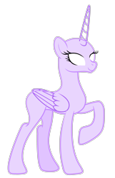 Size: 2265x3513 | Tagged: safe, artist:existencecosmos188, imported from derpibooru, oc, oc only, alicorn, pony, alicorn oc, bald, base, eyelashes, female, horn, mare, raised hoof, simple background, slim, solo, transparent background, white eyes, wings