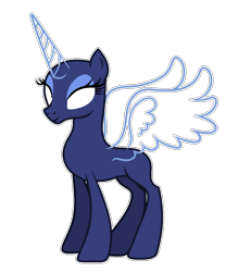 Size: 953x1089 | Tagged: safe, artist:existencecosmos188, imported from derpibooru, oc, oc only, alicorn, pony, alicorn oc, bald, base, eyelashes, horn, makeup, simple background, smiling, solo, transparent background, white eyes, wings