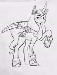 Size: 1536x2048 | Tagged: safe, artist:snookumsgal, imported from derpibooru, opaline arcana, alicorn, pony, spoiler:g5, spoiler:my little pony: make your mark, spoiler:my little pony: make your mark chapter 2, female, g5, mare, monochrome, my little pony: make your mark, my little pony: make your mark chapter 2