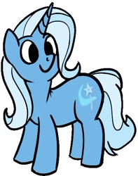 Size: 416x527 | Tagged: safe, artist:nonnyanon, imported from derpibooru, trixie, pony, unicorn, simple background, smiling, solo, white background