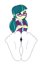 Size: 2200x3900 | Tagged: safe, artist:mixiepie, edit, imported from derpibooru, juniper montage, human, equestria girls, movie magic, spoiler:eqg specials, base used, clothes, crossed arms, feet, female, fetish, foot fetish, foot focus, glasses, pigtails, simple background, skirt, smiling, sock fetish, socks, solo, transparent background, vector