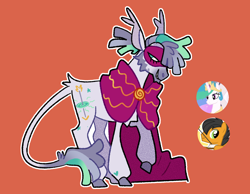 Size: 1932x1496 | Tagged: safe, artist:goatpaste, imported from derpibooru, oc, oc only, earth pony, pony, offspring, outline, parent:princess celestia, parent:sagittarius, red background, simple background, solo, white outline