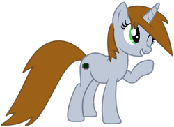 Size: 1103x805 | Tagged: safe, artist:dreamybae, artist:twilyisbestpone, imported from derpibooru, oc, oc only, oc:littlepip, pony, unicorn, fallout equestria, base used, cute, fanfic art, female, mare, ocbetes, one eye closed, raised hoof, simple background, smiling, solo, transparent background, wink