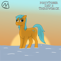 Size: 3200x3200 | Tagged: safe, artist:maître cervidé, imported from derpibooru, bubble, female, g1, ponytober, solo, sunset, water