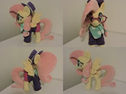 Size: 1597x1199 | Tagged: safe, artist:little-broy-peep, imported from derpibooru, fluttershy, pegasus, pony, alternate hairstyle, clothes, female, hipstershy, irl, mare, photo, plushie, solo