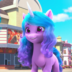 Size: 975x975 | Tagged: safe, imported from derpibooru, screencap, izzy moonbow, pony, unicorn, spoiler:my little pony: make your mark chapter 2, spoiler:myms01e06, cropped, female, g5, mare, my little pony: make your mark, my little pony: make your mark chapter 2, smiling, solo, the traditional unicorn sleep-over