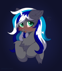 Size: 1742x1996 | Tagged: safe, artist:belkaart0w0, imported from derpibooru, oc, oc only, oc:flaming dune, pegasus, pony, blushing, bust, chest fluff, cute, exclamation point, eyebrows, eyebrows visible through hair, female, green eyes, interrobang, looking at you, mare, multicolored mane, one ear down, open mouth, pegasus oc, question mark, shy, solo