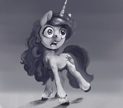 Size: 900x787 | Tagged: safe, artist:ponsce, imported from derpibooru, izzy moonbow, pony, unicorn, g5, monochrome, solo