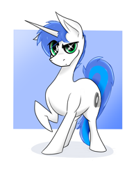Size: 2595x3308 | Tagged: safe, artist:bumskuchen, imported from derpibooru, oc, oc:shifting gear, pony, unicorn, looking at you, simple background, solo