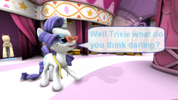 Size: 1920x1080 | Tagged: safe, artist:ask-the-luna-knight, imported from derpibooru, part of a set, rarity, pony, unicorn, 3d, dialogue, implied trixie, source filmmaker, speech bubble, text