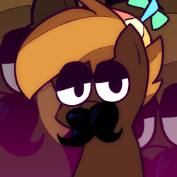 Size: 1800x1800 | Tagged: artist needed, safe, imported from derpibooru, button mash, earth pony, pony, bust, colt, facial hair, foal, male, moustache, solo, the stache