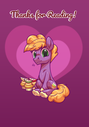 Size: 2480x3508 | Tagged: safe, artist:moonseeker, imported from derpibooru, little mac, pony, comic:sweet apple pie, comic, foal, food, muffin, solo, text