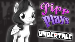 Size: 1920x1080 | Tagged: safe, artist:pika-robo, imported from derpibooru, pipp petals, pegasus, pony, series:pipp plays, 3d, fake thumbnail, female, folded wings, g4, g5, g5 to g4, gamer pipp, gaming headset, generation leap, headset, let's play, looking at you, mare, partial color, smiling, smiling at you, source filmmaker, style emulation, undertale, video game, wings, youtube thumbnail