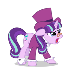Size: 5352x5634 | Tagged: safe, artist:gypsykumquat, imported from derpibooru, snowfall frost, starlight glimmer, a hearth's warming tail, clothes, costume, crying, halloween, halloween costume, holiday, inkscape, show accurate, simple background, solo, transparent background, vector