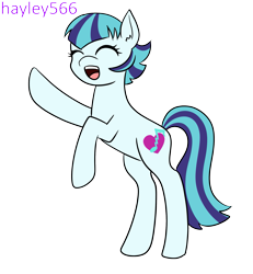 Size: 2051x2223 | Tagged: safe, artist:hayley566, imported from derpibooru, pinkie pie, sonata dusk, earth pony, pony, series:redemptiverse, alternate hairstyle, alternate universe, eyes closed, female, open mouth, role reversal, simple background, solo, transparent background