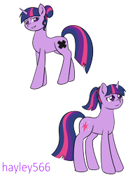 Size: 2144x2784 | Tagged: safe, artist:hayley566, imported from derpibooru, twilight sparkle, pony, unicorn, series:redemptiverse, alternate hairstyle, alternate universe, covered cutie mark, female, role reversal, simple background, solo, transparent background, unicorn twilight