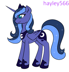 Size: 1899x1997 | Tagged: safe, artist:hayley566, imported from derpibooru, princess luna, alicorn, pony, series:redemptiverse, alternate universe, female, role reversal, simple background, solo, transparent background