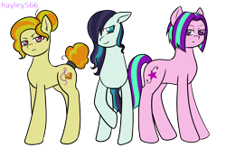 Size: 1888x1240 | Tagged: safe, artist:hayley566, imported from derpibooru, adagio dazzle, aria blaze, coloratura, earth pony, pony, series:redemptiverse, alternate hairstyle, alternate universe, female, role reversal, simple background, transparent background, trio