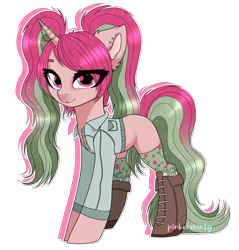 Size: 1920x2012 | Tagged: safe, artist:pinkerminty, imported from derpibooru, oc, oc only, pony, unicorn, clothes, female, horn, simple background, solo, transparent background, unicorn oc