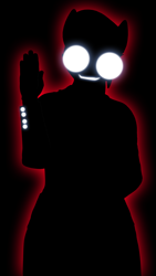 Size: 2160x3840 | Tagged: safe, artist:nologo, imported from derpibooru, oc, oc only, oc:aryanne, anthro, earth pony, anime, crossover, evil grin, female, glasses, grin, hellsing, hellsing ultimate, nazi, raised hand, sieg heil, silhouette, smiling, solo
