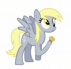Size: 865x835 | Tagged: safe, derpibooru exclusive, imported from derpibooru, derpy hooves, pegasus, pony, animated, female, food, g4, gif, mare, muffin, simple background, solo, tail, white background