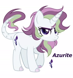 Size: 2350x2501 | Tagged: safe, artist:dustyygrey, artist:mint-light, imported from derpibooru, oc, oc only, oc:azurite shine, dracony, hybrid, pony, unicorn, base used, female, interspecies offspring, mare, name, offspring, parent:rarity, parent:spike, parents:sparity, simple background, solo, white background