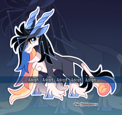 Size: 2026x1905 | Tagged: safe, artist:gkolae, imported from derpibooru, oc, oc only, chest fluff, cloven hooves, constellation, ethereal mane, horns, leonine tail, starry mane, tail, unshorn fetlocks, zoom layer