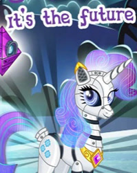 Size: 243x306 | Tagged: safe, imported from derpibooru, rarity, pony, robot, robot pony, unicorn, cropped, gameloft, meme, raribot, roboticization, slim, wow! glimmer