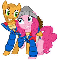Size: 2850x3000 | Tagged: safe, artist:cheezedoodle96, imported from derpibooru, cheese sandwich, pinkie pie, earth pony, pony, .svg available, bruised, championship belt, cheesepie, christmas, christmas lights, clothes, coat, costume, eye contact, female, hat, holiday, hulk hogan, injured, jacket, jim hopper, joyce byers, looking at each other, looking at someone, male, mare, mlp fim's twelfth anniversary, nightmare night costume, ponified, raised hoof, shaved head, shipping, shirt, side hug, simple background, smiling, stallion, straight, stranger things, stubble, svg, t-shirt, toque, transparent background, vector