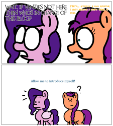 Size: 1275x1414 | Tagged: safe, artist:professorventurer, imported from derpibooru, pipp petals, sunny starscout, earth pony, pegasus, pony, series:ask pippamena, 2 panel comic, comic, duo, duo female, female, g5, pippamena