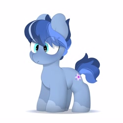 Size: 2500x2500 | Tagged: safe, artist:mochi_nation, imported from derpibooru, oc, oc only, oc:galaxy, earth pony, pony, coat markings, eye clipping through hair, female, frown, mare, simple background, socks (coat markings), solo, white background