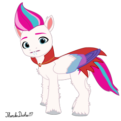Size: 1022x1024 | Tagged: safe, artist:thunderdasher07, imported from derpibooru, zipp storm, pegasus, pony, spoiler:g5, chest fluff, clothes, colored wings, costume, fangs, female, g5, halloween, halloween costume, mlp fim's twelfth anniversary, multicolored wings, nightmare night, signature, simple background, solo, transparent background, unshorn fetlocks, vampire costume, wings