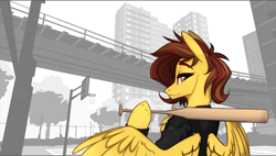Size: 2805x1589 | Tagged: safe, artist:alrumoon_art, imported from derpibooru, oc, oc only, pegasus, pony, female, grand theft auto, gta iv, mare, solo