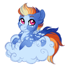 Size: 1024x995 | Tagged: safe, artist:azure-art-wave, imported from derpibooru, oc, oc:fairweather, pony, chibi, cloud, male, simple background, solo, stallion, transparent background