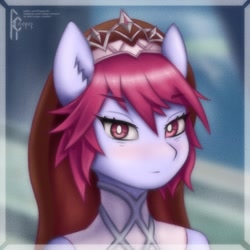 Size: 1620x1620 | Tagged: safe, artist:rcooper, imported from derpibooru, anthro, pony, genshin impact, ponified, rosaria (genshin impact), solo