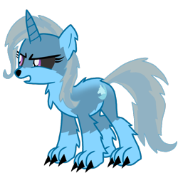 Size: 768x768 | Tagged: safe, artist:bluemario11, imported from derpibooru, trixie, hengstwolf, pony, unicorn, werewolf, black sclera, colored sclera, female, gritted teeth, mare, simple background, solo, teeth, transparent background, vector