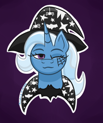 Size: 750x900 | Tagged: safe, artist:friedrich911, imported from derpibooru, trixie, pony, unicorn, bust, clothes, costume, female, halloween, halloween costume, holiday, magician, makeup, mare, nightmare night, solo, witch costume