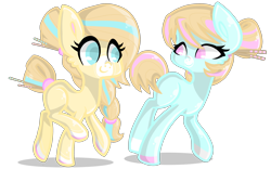 Size: 3200x2000 | Tagged: safe, artist:thecreativerey, imported from derpibooru, oc, oc only, earth pony, pony, duo, earth pony oc, eyelashes, female, mare, simple background, transparent background