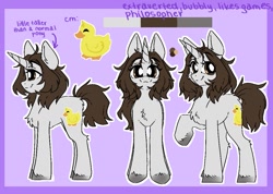 Size: 1055x750 | Tagged: safe, artist:madkadd, imported from derpibooru, oc, oc only, oc:parsley, bird, duck, pony, chest fluff, eyelashes, female, mare, raised hoof, reference sheet, smiling, unshorn fetlocks