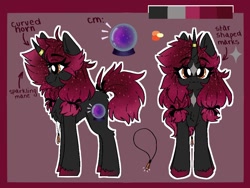 Size: 1000x750 | Tagged: safe, artist:madkadd, imported from derpibooru, oc, oc only, oc:prism, pony, unicorn, duo, ethereal mane, eyelashes, female, horn, horn ring, mare, raised hoof, reference sheet, ring, smiling, starry mane, unicorn oc, unshorn fetlocks