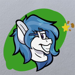 Size: 3578x3578 | Tagged: safe, artist:drheartdoodles, imported from derpibooru, oc, oc:delta dart, hippogriff, bust, digital art, male, one eye closed, portrait, smiling, smug, stallion, wink