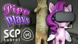 Size: 1920x1080 | Tagged: safe, artist:pika-robo, imported from derpibooru, pipp petals, pegasus, pony, series:pipp plays, 3d, crunch, fake thumbnail, female, frown, g4, g5, g5 to g4, gamer pipp, gaming headset, generation leap, headset, let's play, mare, moments before disaster, nervous, oculus rift, pun, scp, scp containment breach, scp foundation, scp labrat, scp-173, source filmmaker, sweat, sweatdrop, sweating profusely, this will end in death, this will end in tears, this will end in tears and/or death, vr headset, youtube thumbnail