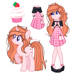 Size: 2260x2310 | Tagged: safe, artist:skyfallfrost, imported from derpibooru, oc, oc:strawberry delight, human, unicorn, equestria girls, clothes, female, mare, simple background, solo, transparent background