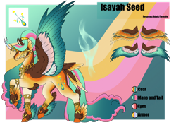 Size: 1920x1358 | Tagged: safe, artist:oneiria-fylakas, imported from derpibooru, oc, oc:isayah seed, alicorn, pony, colored wings, feathered fetlocks, female, mare, multicolored wings, reference sheet, solo, tail, tail feathers, wings